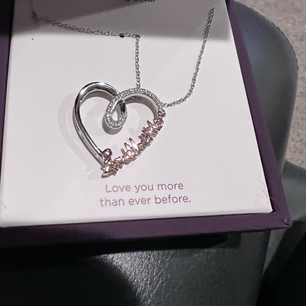 Hallmark love you more Silver and Gold Heart Necklace